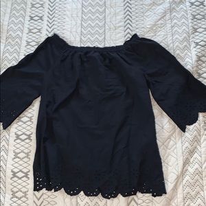 Women’s off the shoulder Navy blue blouse